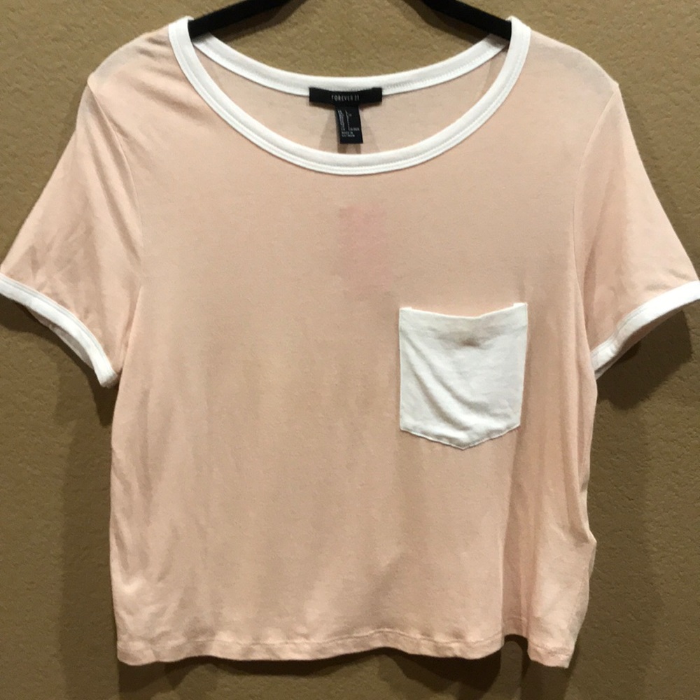 Light Pink and Cream Crop Top